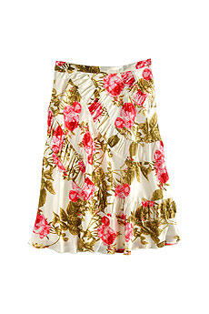 Anna Sui Watercolor roses silk skirt