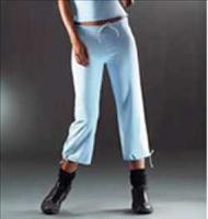 :Medium Waist Baggy Capri Pants -