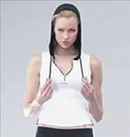 Anniluce :Sleeveless Hoodie - Large-White/Black