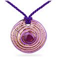 Cayman - Round Murano Glass Coil Pendant w/ Lace