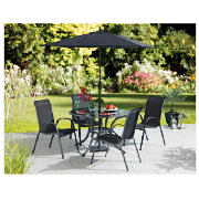 Antigua 4 Seater Set, Black