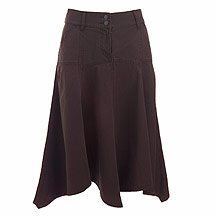 Chocolate asymmetric canvas skirt