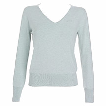 Pale blue v neck marl jumper