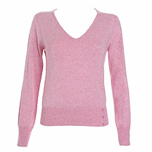 Pink v neck marl jumper