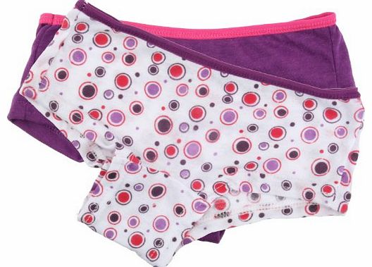 Anucci 2 Pk Anucci Girls Purple Spot Shortie Knicker Age 7-8 BR222