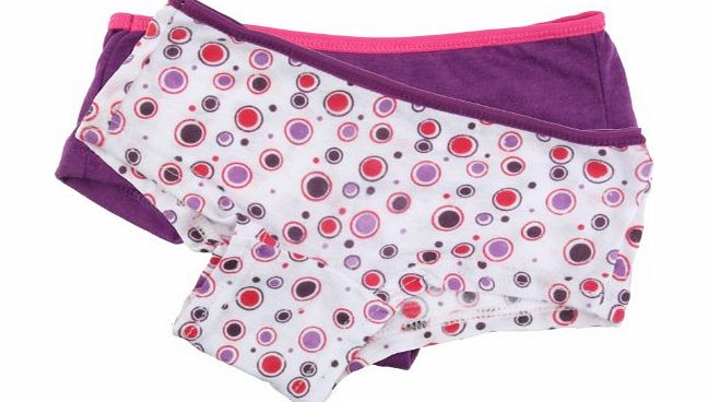 Anucci 2 Pk Anucci Girls Purple Spot Shortie Knicker Age 9-10 BR222