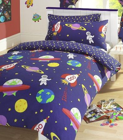 Apollo Space Rocket Blast Off Single Duvet Cover