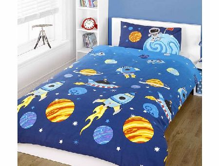 Rocket Single Duvet Cover and Pillowcase Set