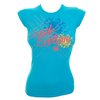 Cap Sleeve Rhinestone Tee (Aqua)