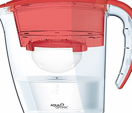 Aqua Optima FJ0259 Galia Filter Jug with 6 60-day Filters,Chilli Red,1 years supply