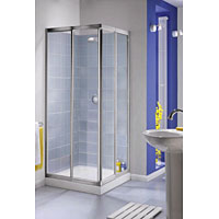 Aquarius Silver 760mm Corner Entry Square Shower Enclosure