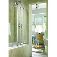 Folding Bath Screen Silver / Clear 840mm