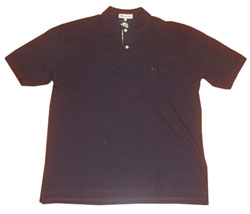 Check trim placket polo navy