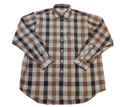 Large club check 1 pocket long sleeved shirt