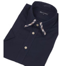 Aquascutum Mens Aquascutum Navy Short Sleeve Cotton Shirt