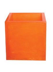 Arboreta Contemporary Orange Cube Planter