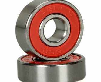 ARETAIL 8pcs Abec 9 Durable Titanium amp; Stainless Steel Sporting Goods Skateboard Bearings Red