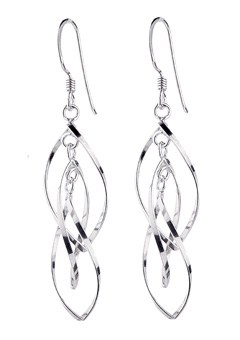 Silver Linear Twist Earrings