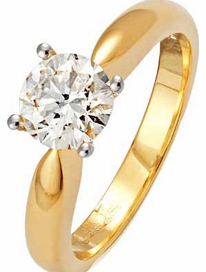 Argos 18ct Gold 1 Carat Diamond Solitaire Ring - Size Q