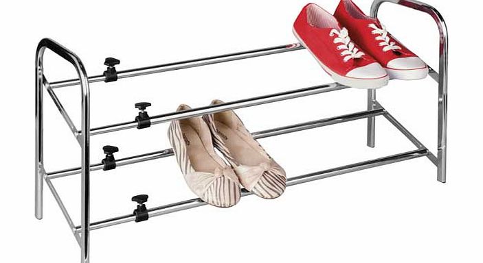 Argos 2 Tier Extendable Shoe Storage Rack - Chrome