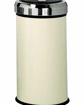 30 Litre Matt Black Press Top Bin - Cream