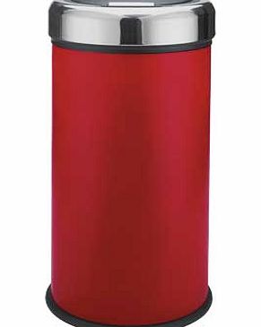 30 Litre Matt Black Press Top Bin - Red