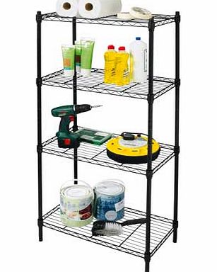 Argos 4 Tier Black Powder Coated Wire Shelving