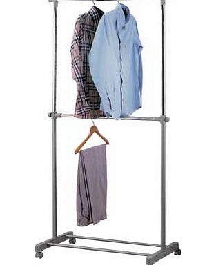 Argos Adjustable Chrome Plated 2 Tier Clothes Rail -