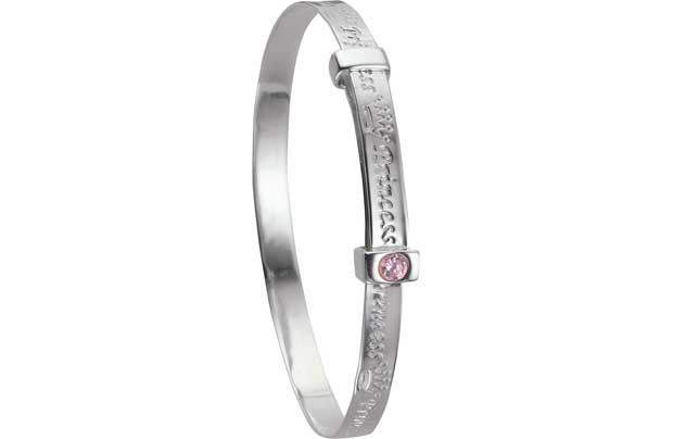 Sterling Silver Cubic Zirconia Princess Bangle