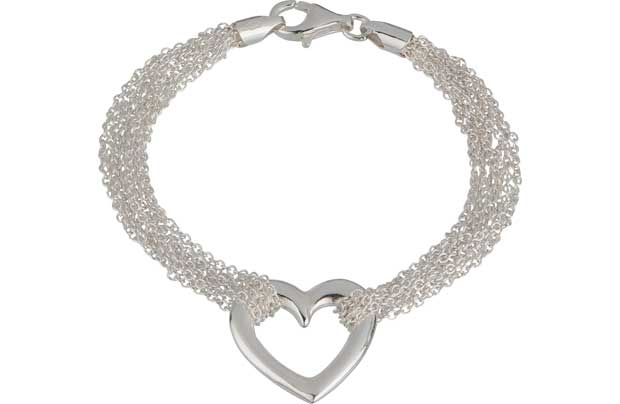 Sterling Silver Multi Strand Heart Belcher