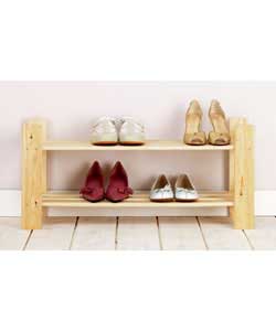 Argos Value 2 Shelf Pine Shoe Rack