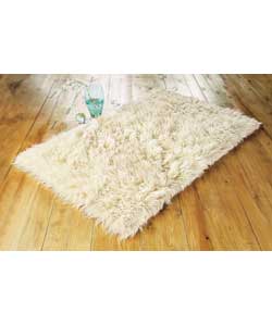 Argos Value Range Flokati Rug - Natural 120 x 60cm