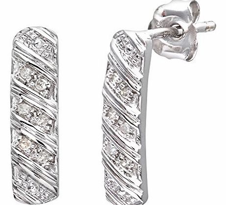 9ct White Gold Womens 5pt Diamond Earrings