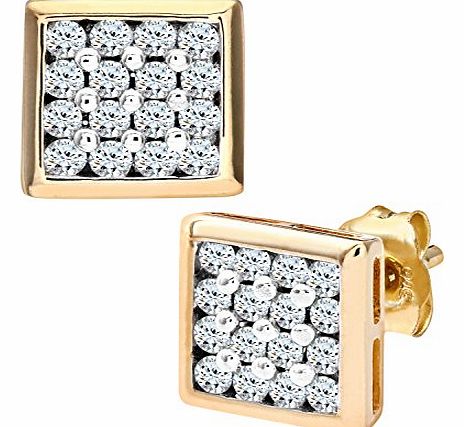 Ariel 9ct Yellow Gold Mens 20pt Diamond Earring