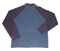 1/2 zip ribbed raglan sleeved cardigan