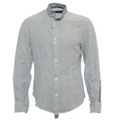 Blue Long Sleeve Grandad Shirt