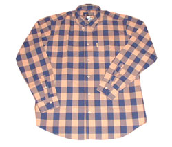 Bold check button-down collar shirt