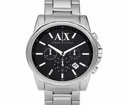 Armani Exchange Mens Smart Banks Black Silver