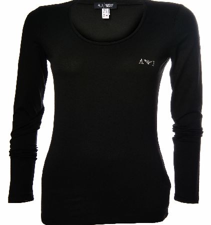 Armani Jeans Chest Logo Ladies Top