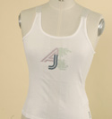 Ladies Armani White Vest Top with Ribbon Tie Straps