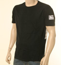 Mens Black Cotton Round Neck Swimwear T-Shirt