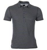 Navy and Light Grey Stripe Polo Shirt