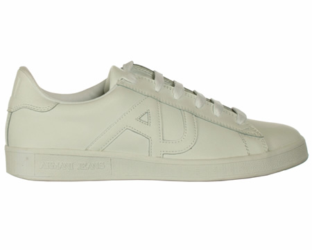 Armani White Leather Trainers