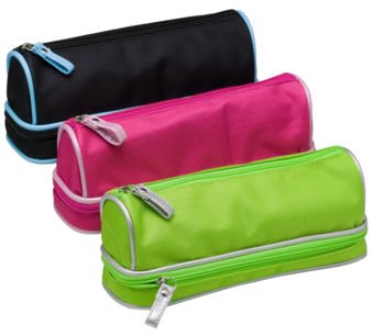 ARPAN Tiger Barrel Shaped Double Zip Pencil Case Assorted Color - Single supplied