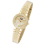 Artemis Ladies Gold Plated Stone Set Watch