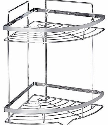 Art Moon Double Bathroom Corner Rack Comfort 35X24.5X38H cm Chrome Plated Steel