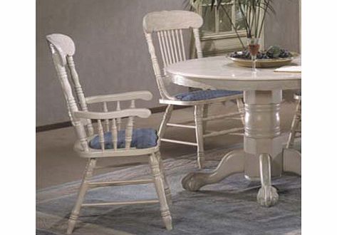 ASBI U.K. Richmona White Carver Chairs (pair) - WHILE