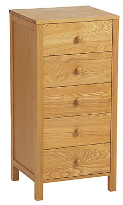 CHEST OF DRAWERS 5 DWR SLIM ASHDOWN