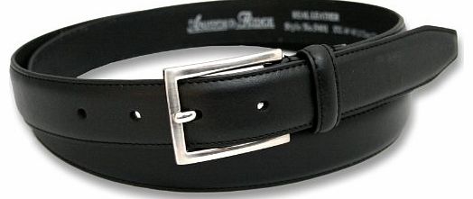 Ashford Ridge Mens 30mm (1.25``) Suit Trouser Feather Stitched Leather Belt Black Medium