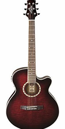 Ashton Sl29ceq Slim Line Electro Acoustic Guitar Wine Red